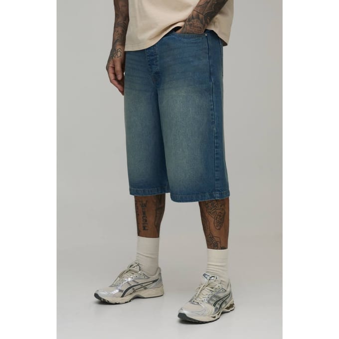 Tall Essential Relaxed Fit Denim Jorts | Antique Blue | Size 46