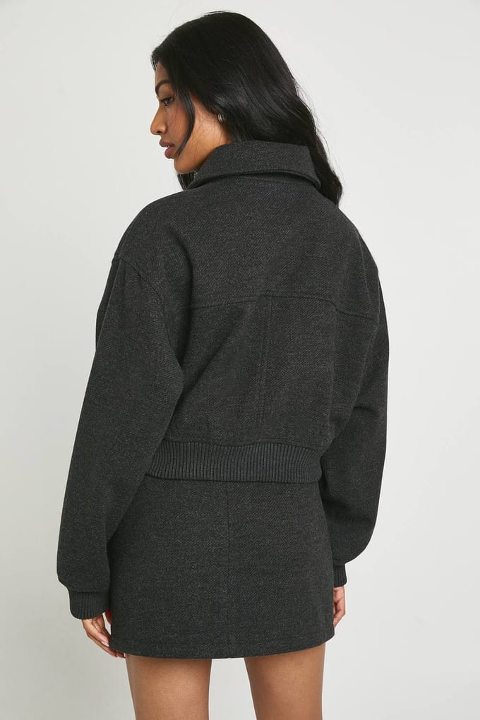 boohoo Dames Minirok in wollook | Grey | Maat: 8