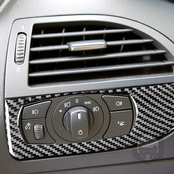 Koolstofvezel Koplamp Schakelaar Decoratie Trim voor 6 Serie E63 E64 Interieur Accessoire