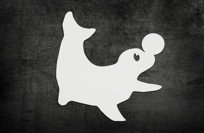 Woood Sale - Muurdecoratie - Zeehond - Wit - 1 Stuk