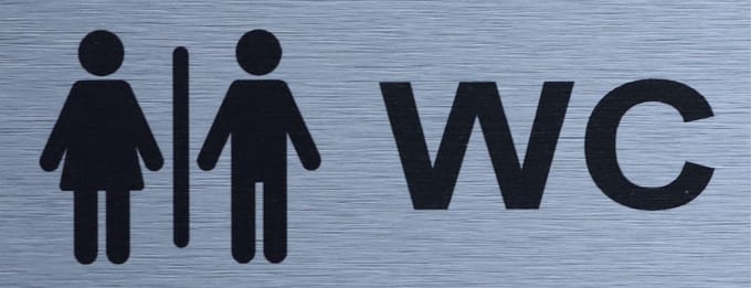 Aluminium-Plaat Wc - Deurbord - Infoplaat - 30 x 10 cm