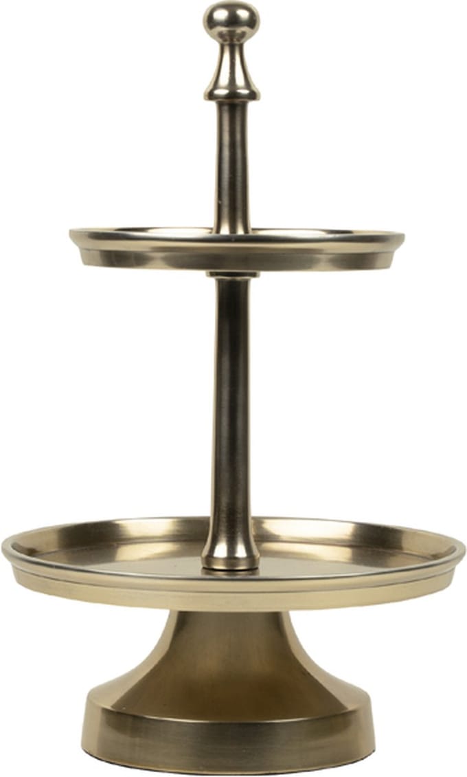 keuken etagère champagne goud rond 2 lagen 38cm*