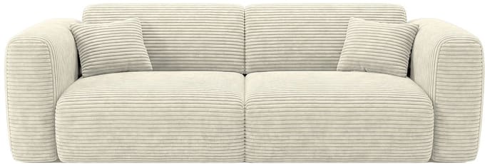 Vente-unique Vierzitsslaapbank in beige ribfluweel - POGNI van Maison Céphy