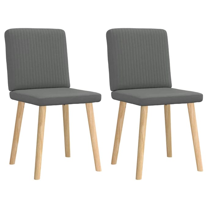 vidaXL - Eetkamerstoelen - 2 - st - stof - donkergrijs