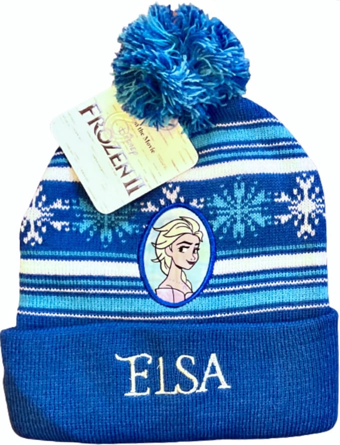 Disney Frozen Muts met pompon - Blauw/Wit - Elsa - Maat 52 cm - ± 2-4 Jaar