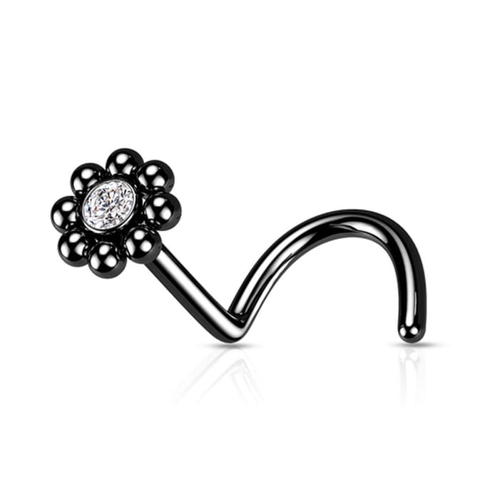 Neuspiercing PVD U-bocht beaded 0.8x6x4 - zwart - LMPiercings
