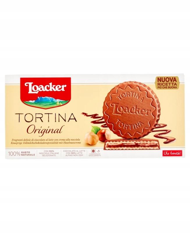 Biscuits Sablés, Gaufrettes au Chocolat, Loacker Original 63 g, Italien