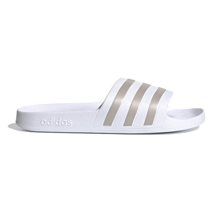 Adidas adilette Slippers en Sandalen Dames - Wit - Maat 36 2/3 - Mesh/Synthetisch
