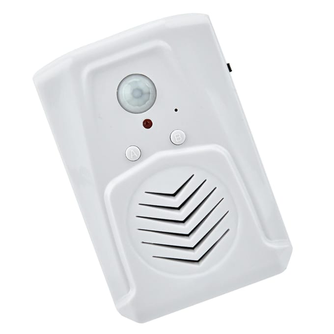 USB/Batterijgevoed Bewegingssensor Alarm MP3 Audiospeler Infrarood Inductie Deurbel white