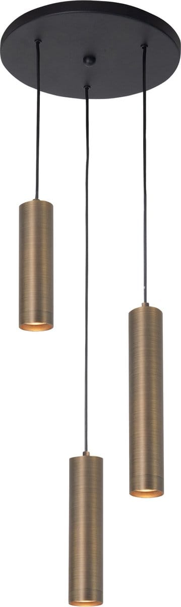 Highlight - Hanglamp Perugia 3 lichts Ø 30 cm brons zwart