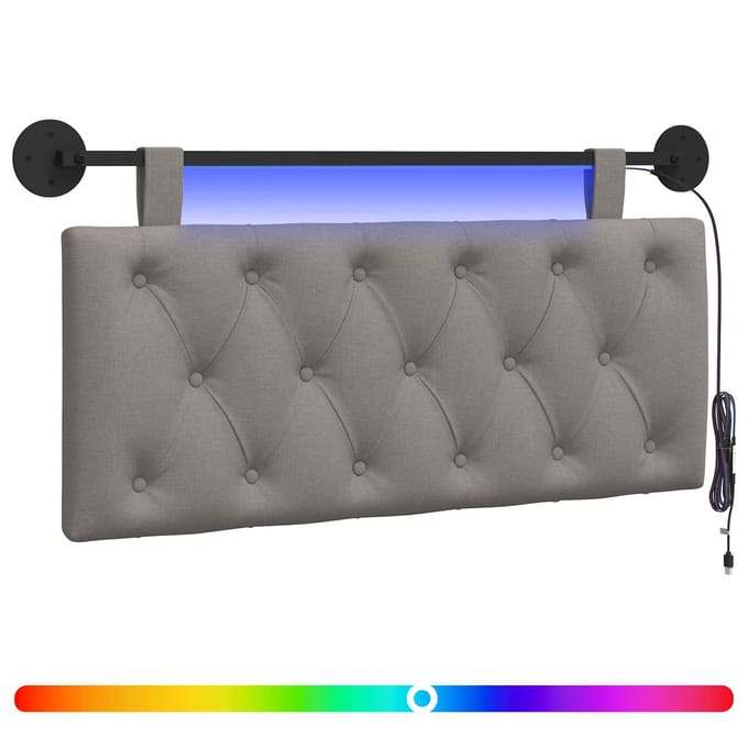 vidaXL - Hangend - hoofdbord - Taupe - Stof