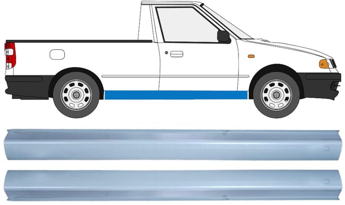 Reparatie dorpel voor Volkswagen Caddy 1995-2004 / Links = Rechts / PICKUP / Set