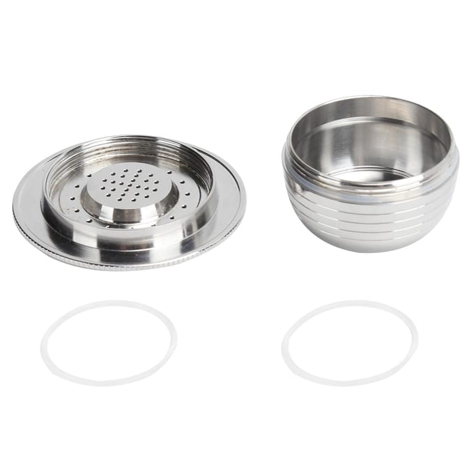 Koffiecapsule Kit met Lepel Borstel Pakkingen Herbruikbare Koffiefilter Cup Geschikt voor BIALETTI white