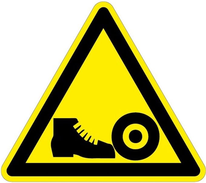 Waarschuwingsbord gevaar voeten - kunststof 400 mm
