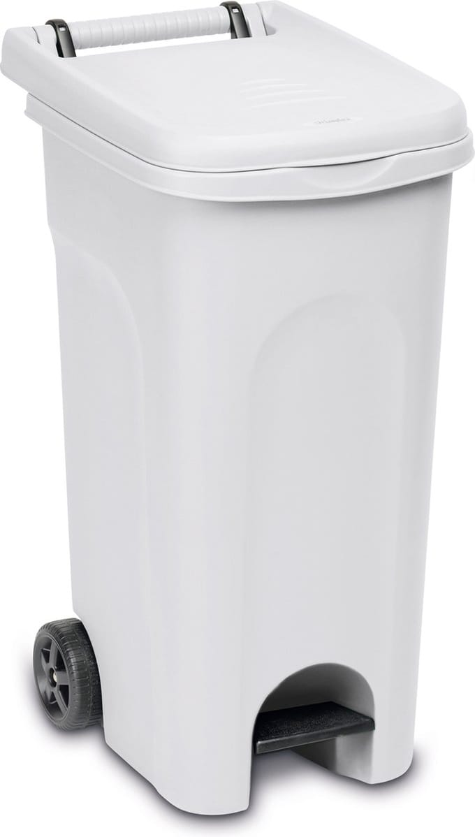 Container 'Urban' - 80 liter - Kliko - Pedaalemmer - Rolcontainer - Met wielen - Wit