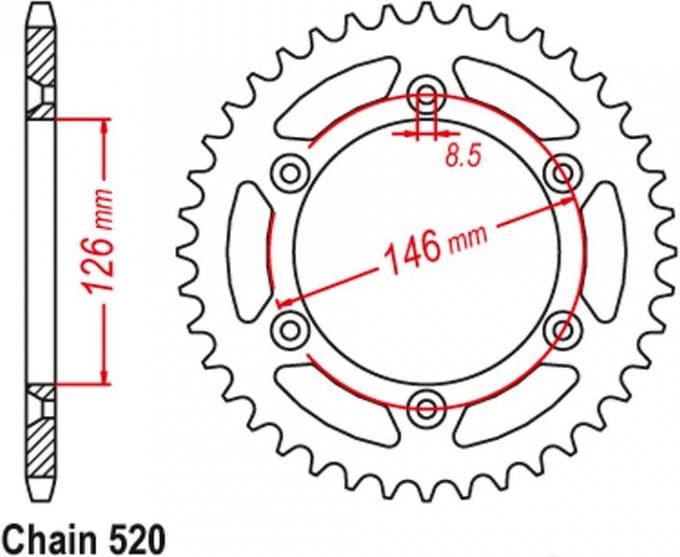 Couronne de transmission Sifam pour Moto Suzuki 400 Dr-Z E 2000 à 2008 Neuf