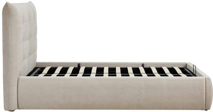 Vente-unique Bed met opbergruimte stof beige 160 x 200 cm