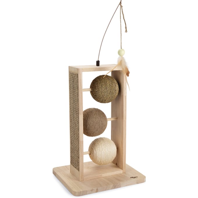 Designed by Lotte Lomax Krabbollen - Krabpaal - Kattenspeelgoed - 34,5x29,5x50cm