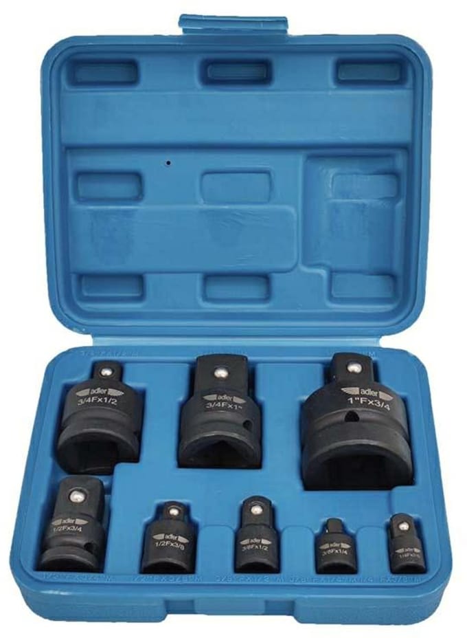 Adler AD-1104 Serie - Impact Adapter Set - 8 stuks - Cr-V Staal