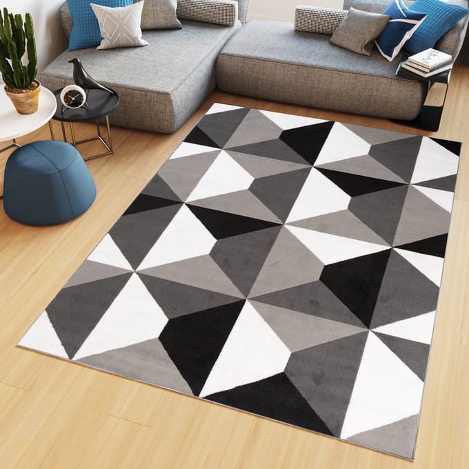 Tapiso Maya Vloerkleed Grijs Wit Tapijt Modern Kleed Maat- 200x300
