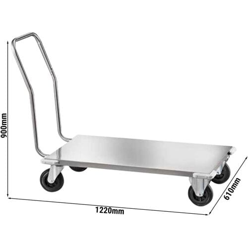 GGM Gastro Transportwagen - voor vaatwaskorven - 610x1220mm zilver