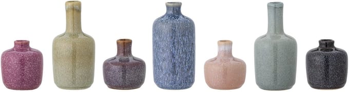 Bloomingville Vazen aardewerk groen Maien - set van 6