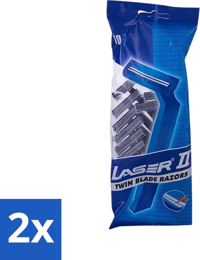 Laser 2 - Ready Razor - Wegwerp - Voor Mannen - 10 Mesjes - Voordeelverpakking - 2 stuks