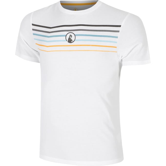 Quiet Please Endlessly Trainings Stripe T-shirt Heren-Wit,Veelkleurig