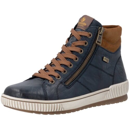 Rieker Remonte Veterboot D0772-16 Blauw Combi Warm Gevoerd