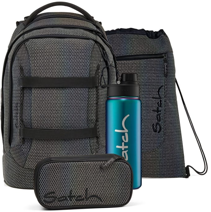 satch schoolrugzak Pack Schulrucksack Set Hidden Rainbow zwart