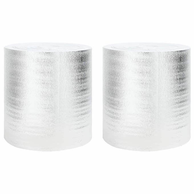 vidaXL Radiatorfolie 2 st Zilver 25 x 0,5 m Polyetheen