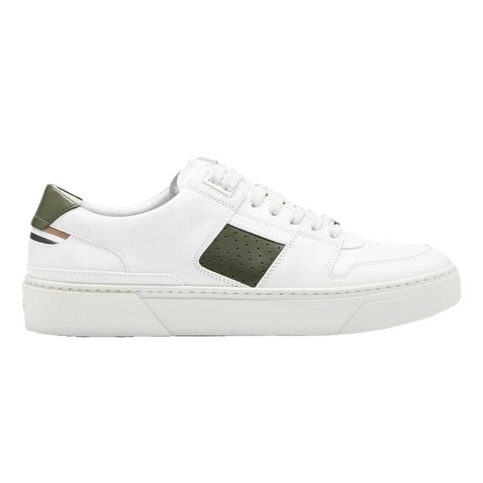 Boss Heren Gary Logo Leren Tennisschoenen (Wit)