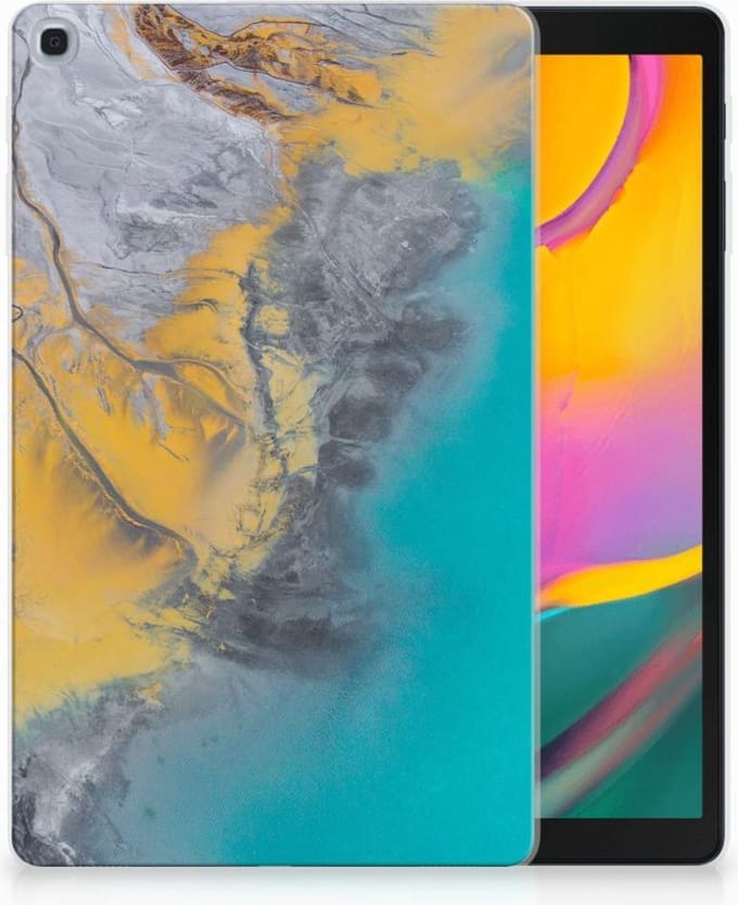 Back Cover voor Samsung Galaxy Tab A 10.1 (2019) Tablet Back Cover Marble Blue Gold