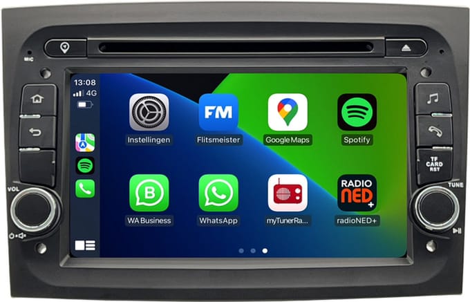 Carplay autoradio voor Fiat Doblo | 2015 t/m 2019 | Android 13 | Draadloos Apple Carplay & Android auto | 4GB + 64GB | 8-Core processor | Davilon | 2025 model | 2015 2016 2017 2018 2019 | Bluetooth & Wifi