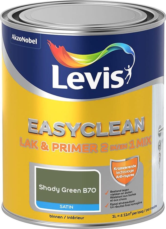 Levis - Easyclean Lak & Primer 2-In-1 Mix - Shady Green B70 - Mengverf - 1 L