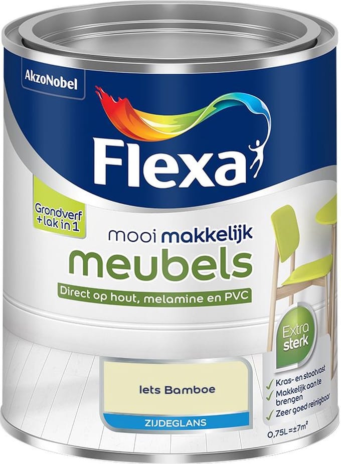 Flexa - Mooi Makkelijk Meubels Zijdeglans - Iets Bamboe - Mengverf - 750 Ml