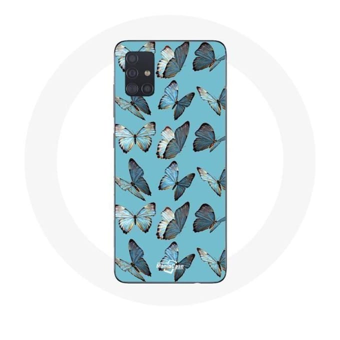 Hoesje voor Samsung Galaxy A71 Vlinders Blauwe achtergrond