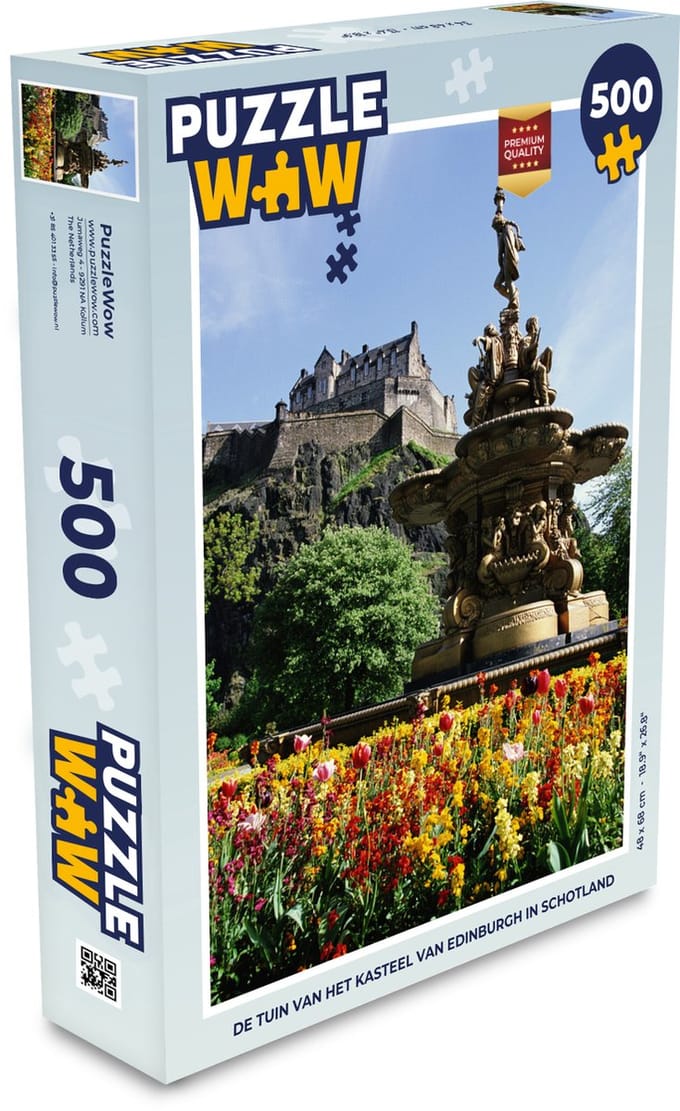 Puzzel De tuin van het Kasteel van Edinburgh in Schotland - Legpuzzel - Puzzel 500 stukjes