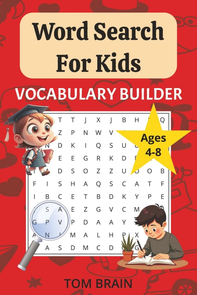 Woordzoeker Puzzelboek voor Kinderen (4-8 Jaar) - Leerzaam, Groot Lettertype & 50+ Puzzels