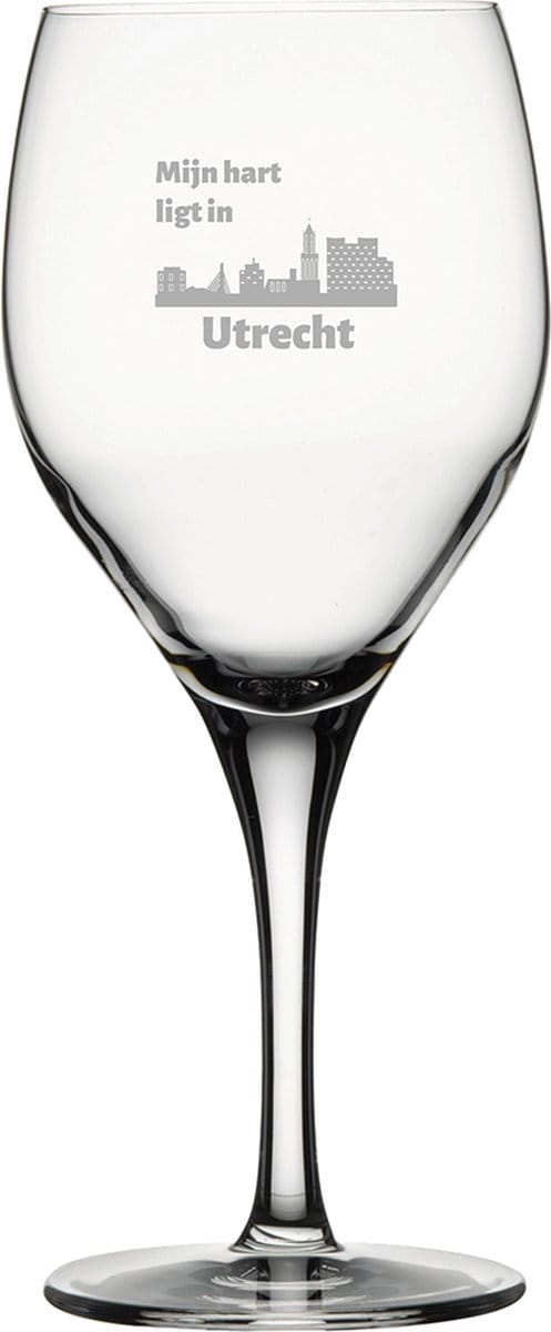 Gegraveerde Rode wijnglas 42,5cl Utrecht