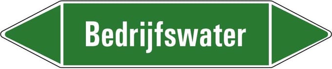 Bedrijfswater leidingmarkering op vel 75 x 17 mm - 8 per vel