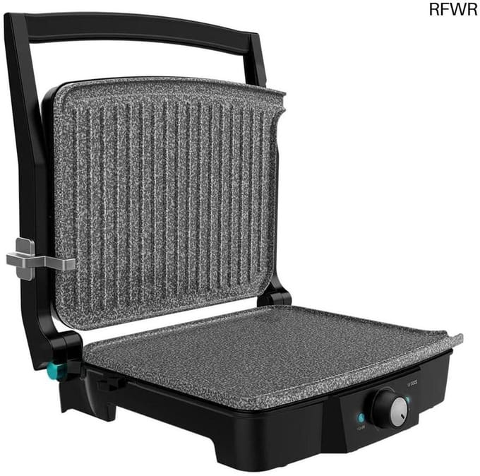 RFWR® Elektrische Grill Met Keramische Coating - 2000 W, 180° Opening, Vetopvangbak