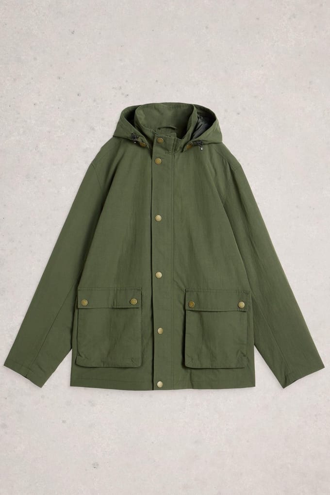 White Stuff Showerproof Jacket Khaki Green Taglia: L | Trench Outlet | Uomo | Marrone