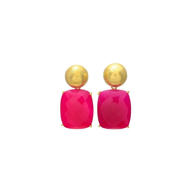 Oorbellen dames statement - Claire Chalcedoon - goud