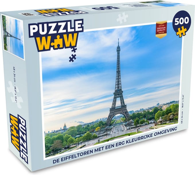 Puzzel De Eiffeltoren met een erg kleurrijke omgeving - Legpuzzel - Puzzel 500 stukjes