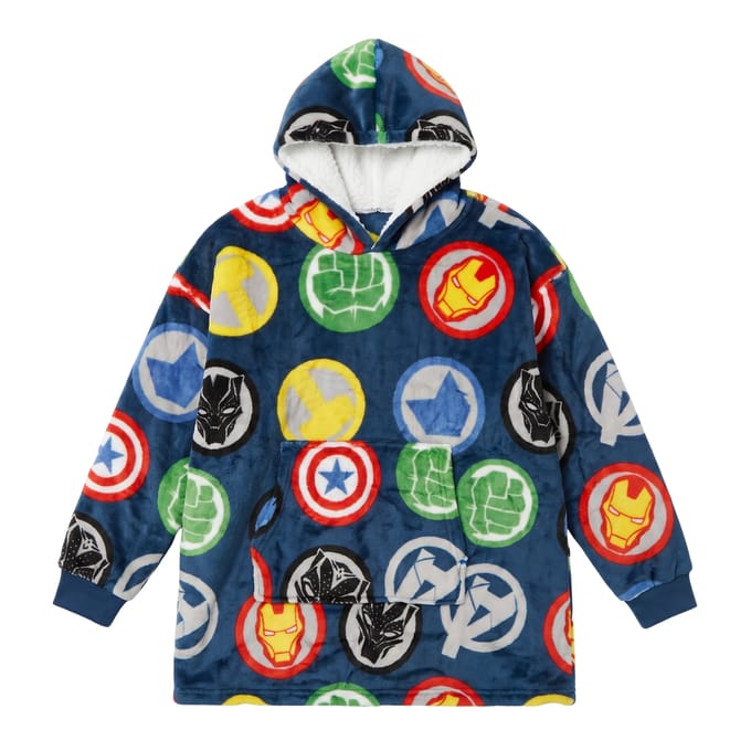 Marvel Avengers Hoodie Fleece deken Symbols, 7 - 14 jaar