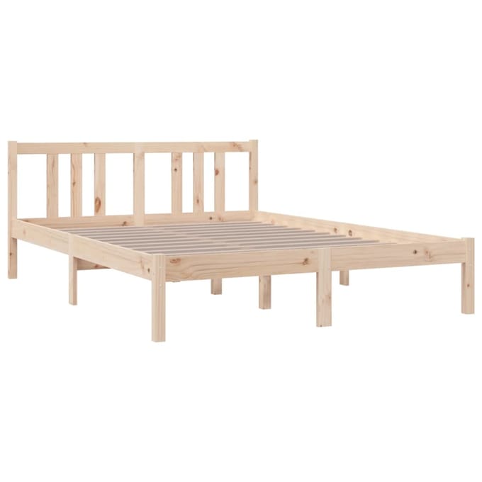 vidaXL - Bedframe - massief - hout - 135x190 - cm - Double
