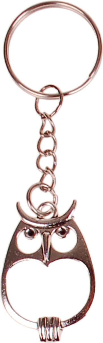Sleutelhanger/Tashangertje - Hangertje Uil Zilverkleurig 3,5x2cm