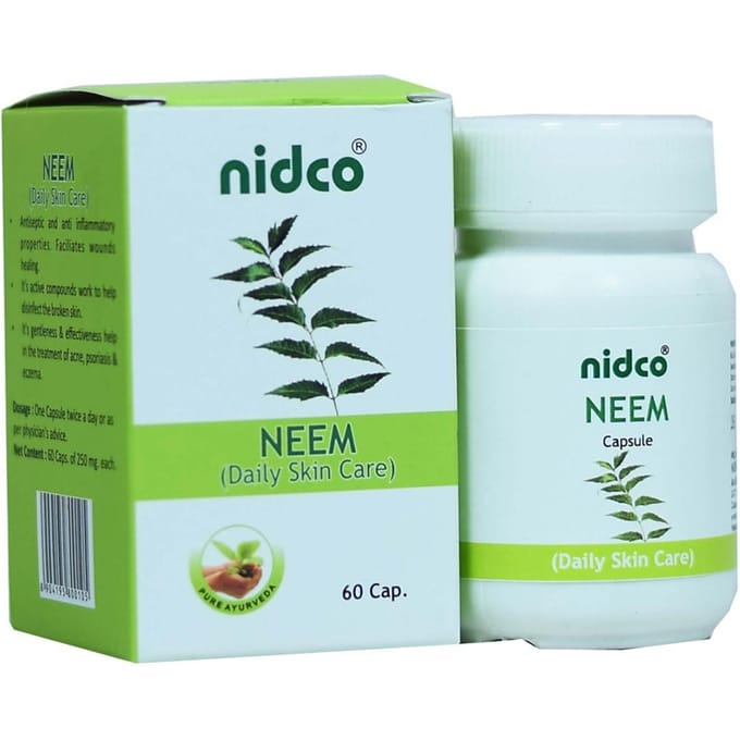 Nîmes (60 gélules, 250 mg), Capsules de Neem, Nidco white