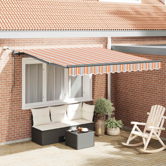 vidaXL - Uitschuifbare - luifel - Meerkleurig - 300 - x - 250 - cm - Polyester